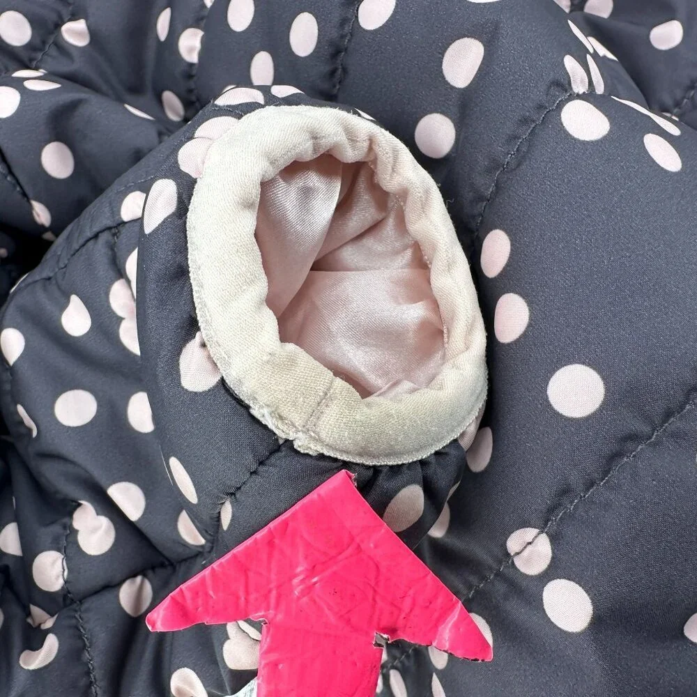 The North Face Girls 12-18M Jacket Perrito Reversible Polka Dot Pink Gray